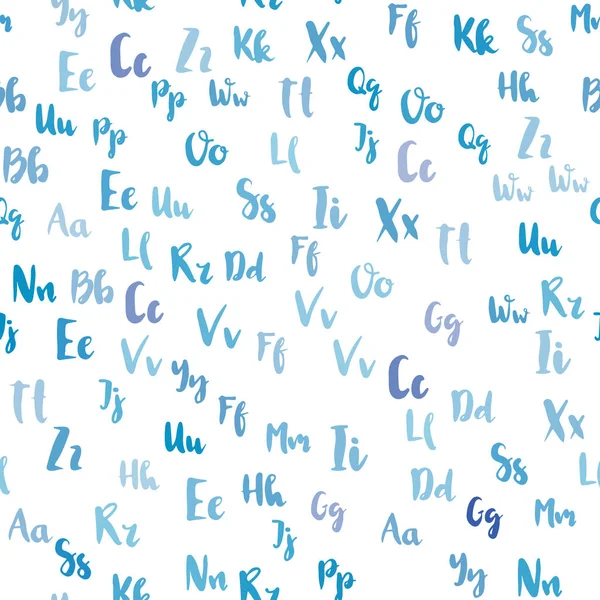 Modèle Sans Couture Vecteur Bleu Clair Avec Des Lettres Isolées — Image vectorielle