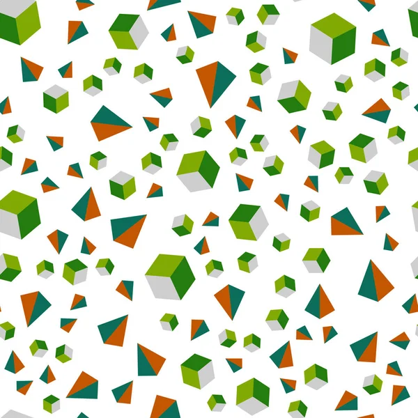 Dunkler Mehrfarbiger Vektor Nahtloser Isometrischer Hintergrund Mit Dreiecken Würfeln Dekorative — Stockvektor