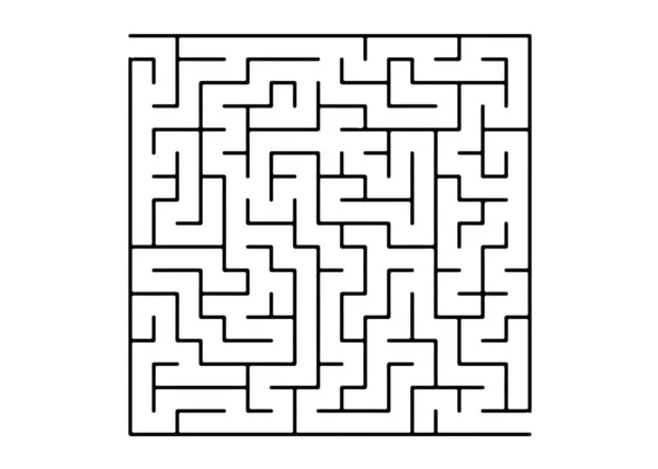 黒の迷路で白いベクトルのテクスチャ ゲーム 白い背景に迷路のようなシンプルなイラスト 教育雑誌や書籍のパターン — ストックベクタ