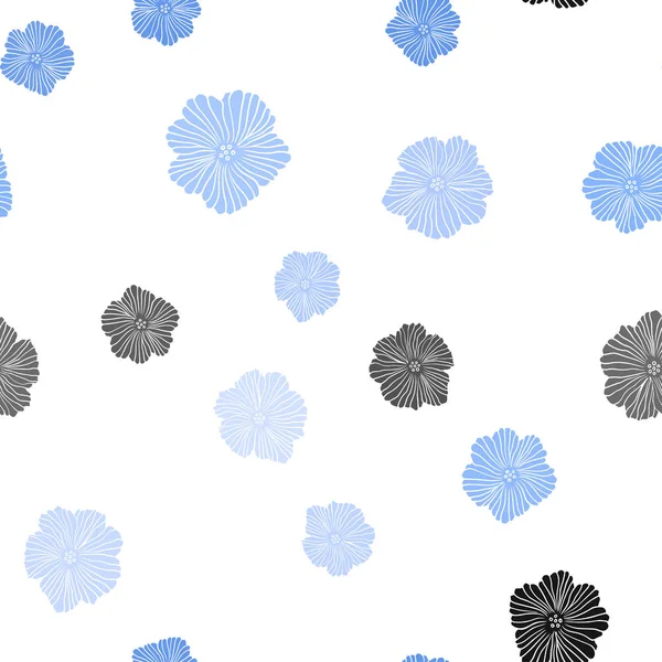 Light Blue Вектор Безшовний Елегантний Шаблон Квітами Креативна Ілюстрація Розмитому — стоковий вектор