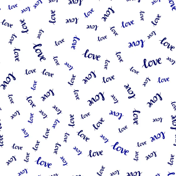 Dark Blue Vector Seamless Template Text Love You Phrase Love — Stock Vector