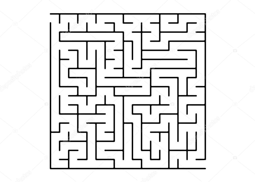 White vector pattern with a black labyrinth. Abstract illustration with maze on a white background. Pattern for educational magazines, books.