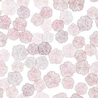 Hafif pembe, kırmızı çiçekler ile sorunsuz zarif arka plan vektör. Zarif bir parlak örnek çiçekli. Kartvizit, Web siteleri için şablon.