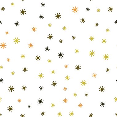 Koyu yeşil, sarı renkli kar taneleri ile sorunsuz doku vektör. Soyut şablonundaki kar ile renkli resimde parlayan. Tasarım için duvar kağıdı, kumaş üreticileri.