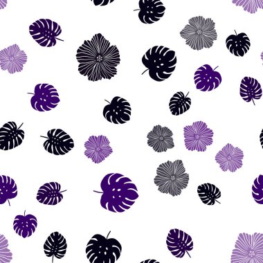 Çiçekler, koyu pembe vektör sorunsuz doğal resimle bırakır. Parlayan resimde yaprak ve çiçek ile renkli. Tasarım için duvar kağıdı, kumaş üreticileri.