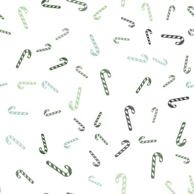 Işık yeşil vektör seamless modeli ile lezzetli xmas şekerler.