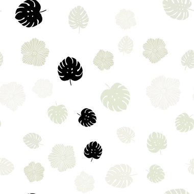 Işık yeşil vektör çiçekli, yaprakları sorunsuz arka plan. Renkli resimde doodle tarzı yaprakları, çiçekleri ile. Desen için modaya uygun Kumaş, duvar kağıtları.