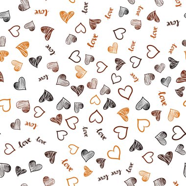 Koyu kırmızı metinle Love You, kalpleri sorunsuz şablon vektör. Romantik illüstrasyon renkli ifade Love You, kalpleri ile. Doku pencere panjur, perdeler için.