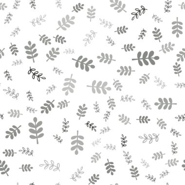 Açık gri vektör yapraklar, dallar ile sorunsuz doğal çizimleri. Bulanık tarzı yapraklar, dallar ile yaratıcı çizimde. Desen tasarım kumaş, duvar kağıtları.