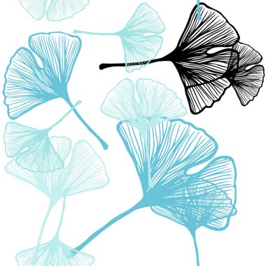 Hafif mavi vektör sorunsuz doğal zemin yaprakları ile. Bulanık tarzı ile yeni renkli resimde bırakır. Doku pencere panjur, perdeler için.