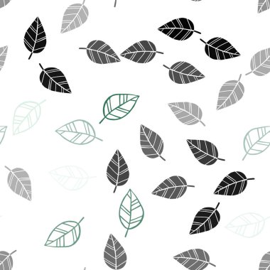 Işık yeşil vektör yaprak ile Dikişsiz soyut desen. Doodle tarzı yaprakları ile yeni renkli resimde. Duvar kağıdı, kumaş üreticileri için modaya uygun bir tasarım.