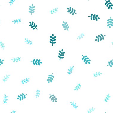 Hafif mavi vektör yaprak ile Dikişsiz soyut desen. Bulanık tarzı ile yeni renkli resimde bırakır. Tekstil, kumaş, duvar kağıtları için tasarım.