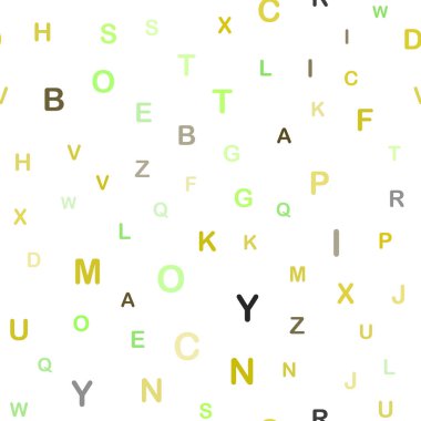 Abc karakterlerle karanlık çok renkli vektör sorunsuz doku. Renkli illüstrasyon izole harflerle parlayan. Tasarım için duvar kağıdı, kumaş üreticileri.