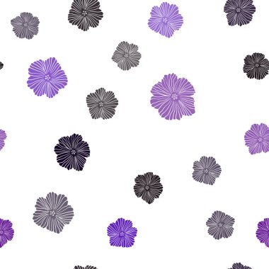 Koyu pembe, mavi çiçekli Dikişsiz doğal desen vektör. Dekoratif tasarım çiçek beyaz arka plan üzerinde. Tasarım için duvar kağıdı, kumaş üreticileri.