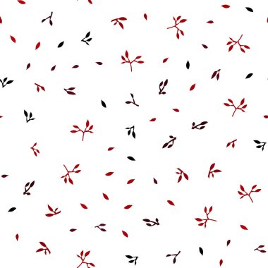 Koyu kırmızı yaprakları ile Dikişsiz soyut desen vektör. Dekoratif illüstrasyon soyut şablonundaki karalamalar ile. Kartvizit, Web siteleri için şablon.
