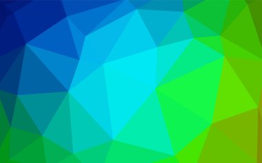 Açık mavi, vektör soyut mozaik zemin yeşil. Gradyan ile Origami tarzında yaratıcı geometrik şekil. Desen için bir marka kitabın zemin.