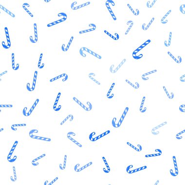 Tatlı Noel sopa ile ışık mavi vektör sorunsuz şablonu.