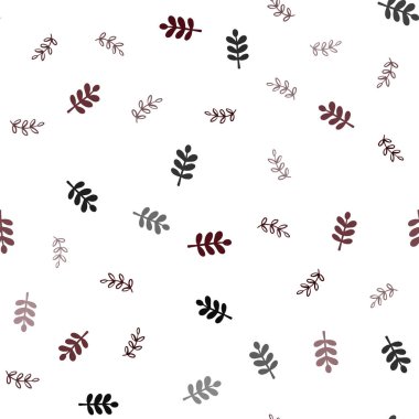 Koyu kırmızı yaprakları ile sorunsuz doğal arka plan vektör. Doodle tarzı yaprakları ile yeni renkli resimde. Tekstil, kumaş, duvar kağıtları için tasarım.