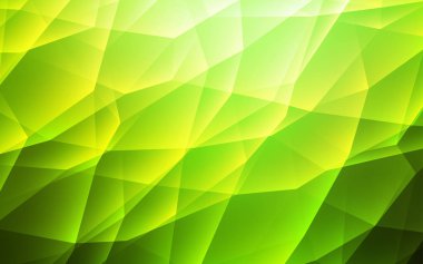 Işık yeşil vektör doku üçgen tarzı ile. Üçgenler ile soyut degrade illüstrasyon. Kitapçık, broşür için desen