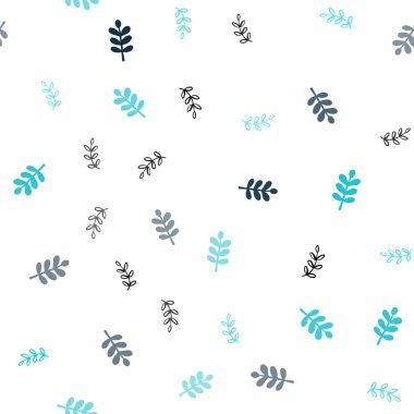 Açık mavi, vektör yaprak ile sorunsuz zemin yeşil. Hint tarzı ile bulanık dekoratif tasarım bırakır. Desen için modaya uygun Kumaş, duvar kağıtları.