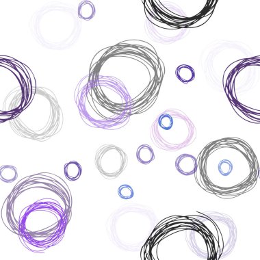 Pembe ışık, vektör sorunsuz şablon daireler ile mavi. İllüstrasyon renkli soyut daireler parlayan ayarlanmış. Desen tasarım kumaş, duvar kağıtları.