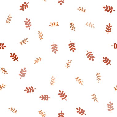 Işık kırmızı vektör yaprak ile sorunsuz zarif şablonu. Glitter soyut illüstrasyon ile doodles ve bırakır. Doku pencere panjur, perdeler için.