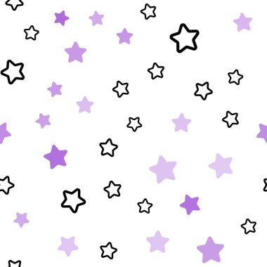 Işık mor, pembe vektör sorunsuz doku güzel yıldız ile. Yıldız ile basit tarzda bulanık dekoratif tasarım. Kartvizit, Web siteleri için şablon.