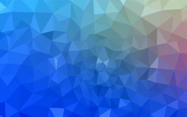 Açık mavi, kırmızı vektör soyut mozaik desen. Noktalı resim stili üçgenler ile yaratıcı çizimde. Tasarımınız için üçgen desen.