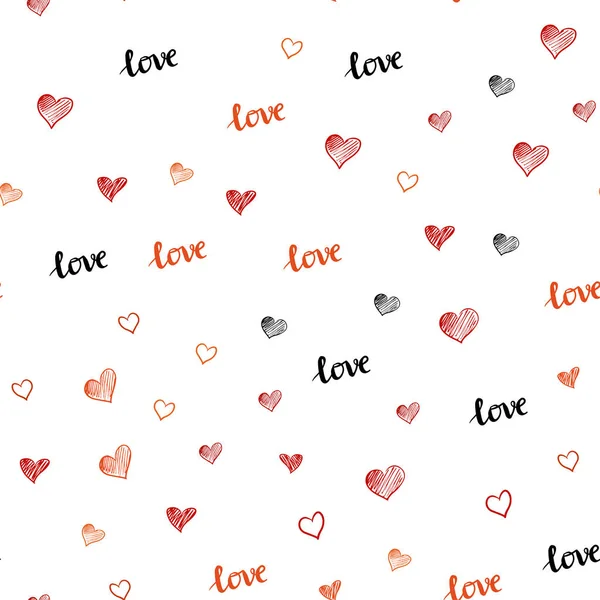 Светло Оранжевый Вектор Печати Цитатой Love You Сердца Красочная Иллюстрация — стоковый вектор