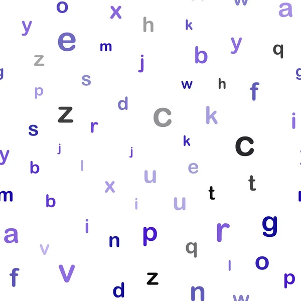 Dunkelblauer Vektor Nahtloser Hintergrund Mit Englischen Symbolen Farbige Alphabet Zeichen — Stockvektor
