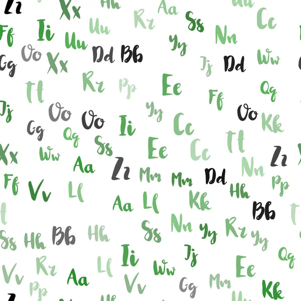 Plantilla Transparente Vectorial Verde Claro Con Letras Aisladas Ilustración Abstracta — Vector de stock