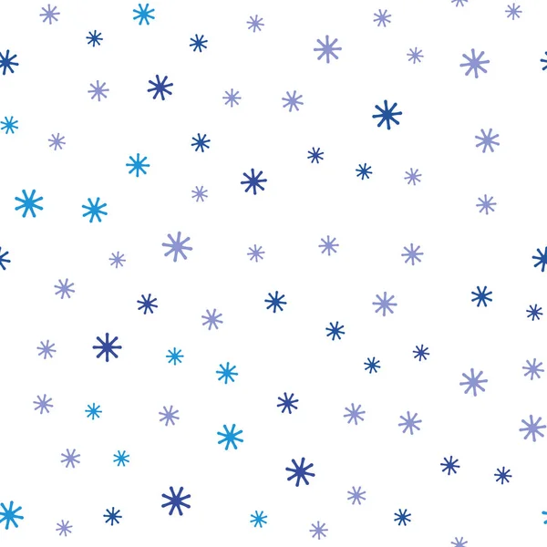 Ljusrosa Blå Vektor Sömlös Mall Med Ice Snöflingor Lysande Färgglada — Stock vektor