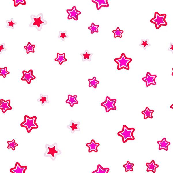 Светло Розовый Вектор Бесшовной Текстуры Красивыми Звездами Блестящие Абстрактные Иллюстрации — стоковый вектор