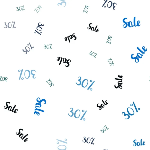 Dark Blue Green Vector Seamless Pattern Percentage Signs Colored Words — Stock Vector