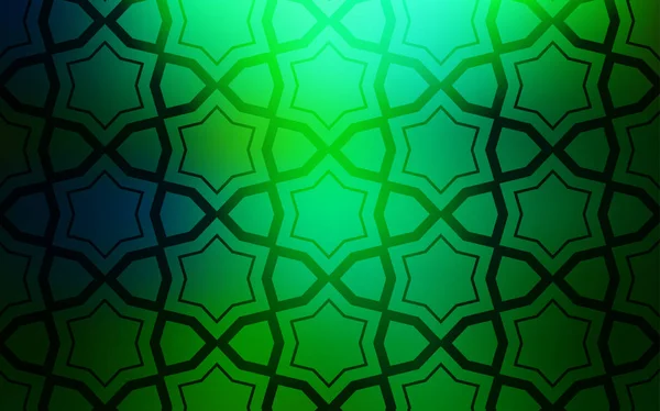 Lichtblauw Groen Vector Cover Met Kleine Grote Sterren Decoratieve Afbeelding — Stockvector