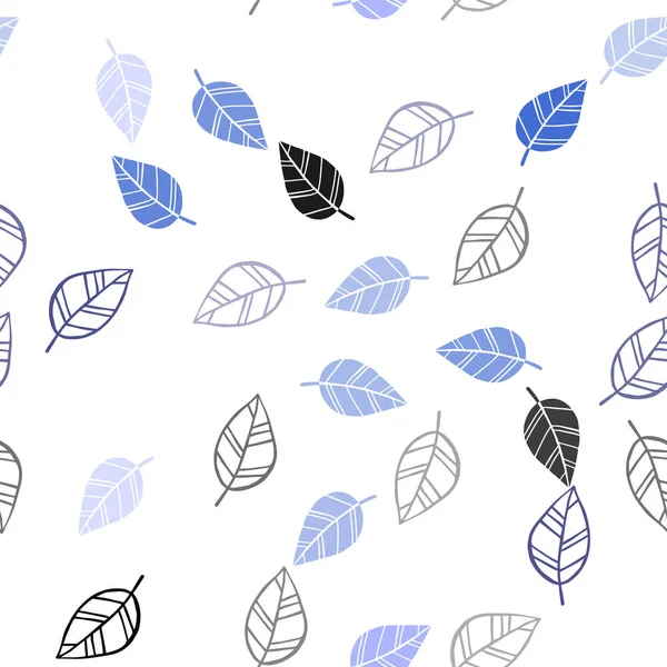 Dunkelrosa Blauer Vektor Nahtloser Natürlicher Hintergrund Mit Blättern Eine Elegante — Stockvektor