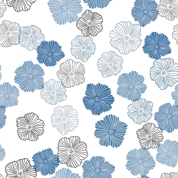 Hellblaue Vektor Nahtlose Gekritzeltextur Mit Blumen Illustration Mit Bunten Abstrakten — Stockvektor