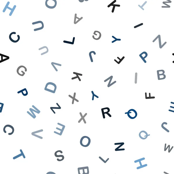 Fond Sans Couture Vecteur Bleu Foncé Avec Des Signes Alphabet — Image vectorielle