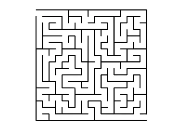 White Vector Template Black Maze Puzzle Complex Illustration Mazes White — Stock Vector