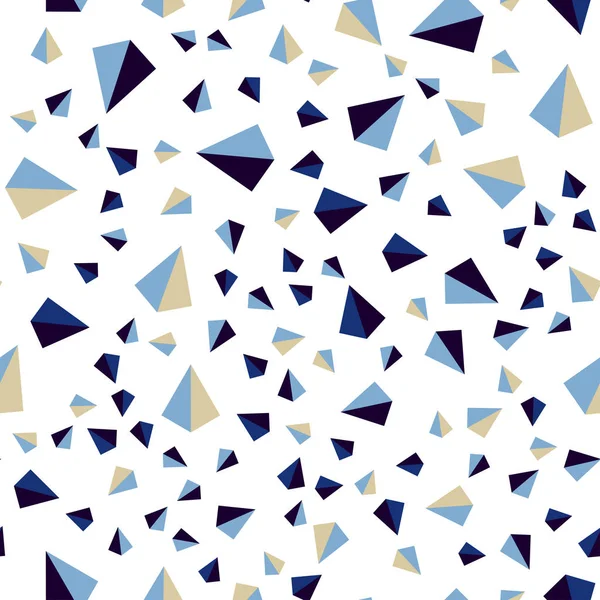 Темно Синій Жовтий Вектор Безшовний Ізометричний Фон Трикутниками Декоративний Дизайн — стоковий вектор
