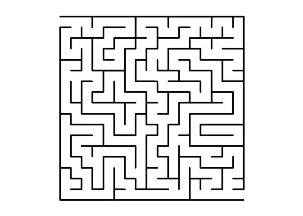 Weißer Vektorhintergrund Mit Einem Schwarzen Labyrinth Einfache Illustration Mit Einem — Stockvektor