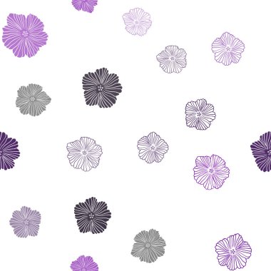 Çiçekler koyu mor vektör sorunsuz doodle doku. Yaratıcı çizim çiçek ile bulanık tarzında. Tasarım için duvar kağıdı, kumaş üreticileri.