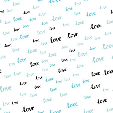 Hafif mavi vektör sorunsuz zemin ile ifade Love You. İllüstrasyon renkli romantik tarzda Love You ifade ile. Desen için modaya uygun Kumaş, duvar kağıtları.
