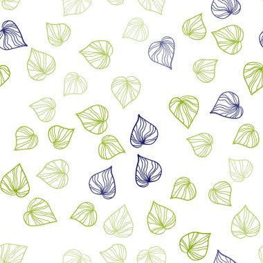 Karanlık çok renkli vektör sorunsuz doodle arka plan yaprakları ile. Bulanık tarzı ile yeni renkli resimde bırakır. Desen tasarım kumaş, duvar kağıtları.