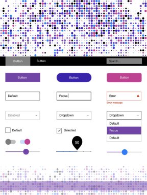 Açık mavi, kırmızı vektör UI kiti noktalı. Renkli UI/ux kiti ile üstbilgi küreler oluşuyordu. Sen-ebilmek kullanma için açılış sayfaları bu şablonu.