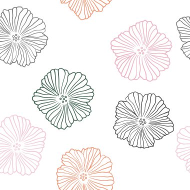 Işık çok renkli vektör çiçek ile seamless doğal modeli. Glitter çiçekler ile soyut resim. Tekstil, kumaş, duvar kağıtları için tasarım.