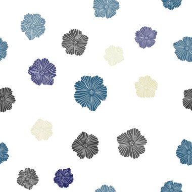 Işık çok renkli vektör sorunsuz doğal zemin çiçek ile. Beyaz arka plan üzerinde doğal tarzı çiçeklenir. Desen için modaya uygun Kumaş, duvar kağıtları.