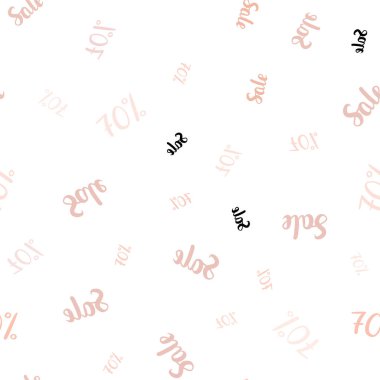 Işık turuncu vektör 70 yüzde işaretleri ile seamless modeli. Beyaz arka plan üzerinde renkli kelime gradyan ile satış. Reklamlar için zemin broşürler siyah Cuma.