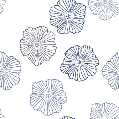 Koyu mavi vektör, çiçekli, kusursuz doğal zemin. Çiçekli yepyeni renkli bir illüstrasyon. Kartvizitler, web siteleri için şablon.