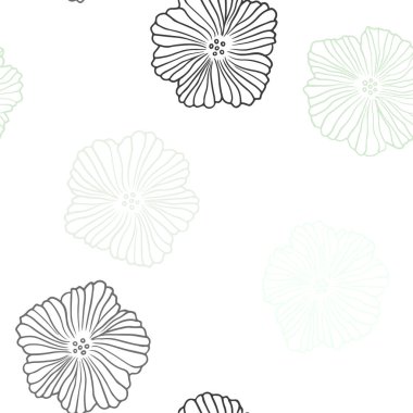 Işık yeşil vektör sorunsuz zarif ile duvar kağıdı çiçekler. Dekoratif tasarım çiçek beyaz arka plan üzerinde. Tasarım için duvar kağıdı, kumaş üreticileri.